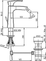 Paini Lady Смеситель для биде с донным клапаном, излив 13,3 см, цвет: черный матовый 89YO306KM