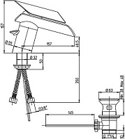 Paini Morgana Смеситель для биде с донным клапаном, излив 15,7 см, цвет: золото глянцевое PVD 73OP306LZ