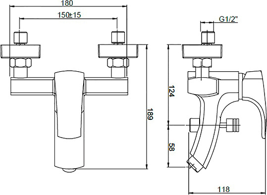 Paini Angel Смеситель для ванны, излив 18,2 см, цвет: хром ANCR111LMKM