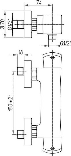 Paini Lady Смеситель для душа накладной, без излива и душевого гарнитура, цвет: черный матовый 89YO511TH