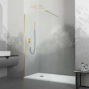 RGW Душевое ограждение walk-in, Easy Clean, 90х195h см, стекло прозрачное 8 мм, цвет: золото брашир. 02101009-16