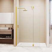 RGW Душевое ограждение walk-in 8 мм, Easy Clean, 140х195h см, стекло прозрачное, цвет: золото браш. 351005143-16