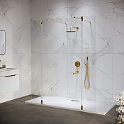 RGW Душевое ограждение walk-in 8 мм, Easy Clean, 120х195h см, стекло прозрачное, цвет: золото браш. 351005223-16