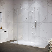 RGW Душевое ограждение walk-in 8 мм, Easy Clean, 140х195h см, стекло прозрачное, цвет: белый мат. 351005243-15