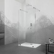 RGW Душевое ограждение walk-in, Easy Clean, 100х195h см, стекло прозрачное 8 мм, цвет: хром глянец 351016110-11