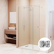 RGW Душевое ограждение walk-in 8 мм, Easy Clean, 70х195h см, стекло прозрачное, цвет: хром глянец 351005473-11