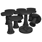 RGW Ножки для поддона - комплект из 10 опор, цвет: черный матовый 03230111-31