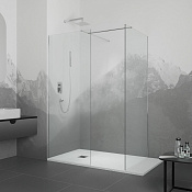 RGW Душевое ограждение walk-in 8 мм, Easy Clean, 100х195h см, стекло прозрачное, цвет: хром глянец 02122000-14