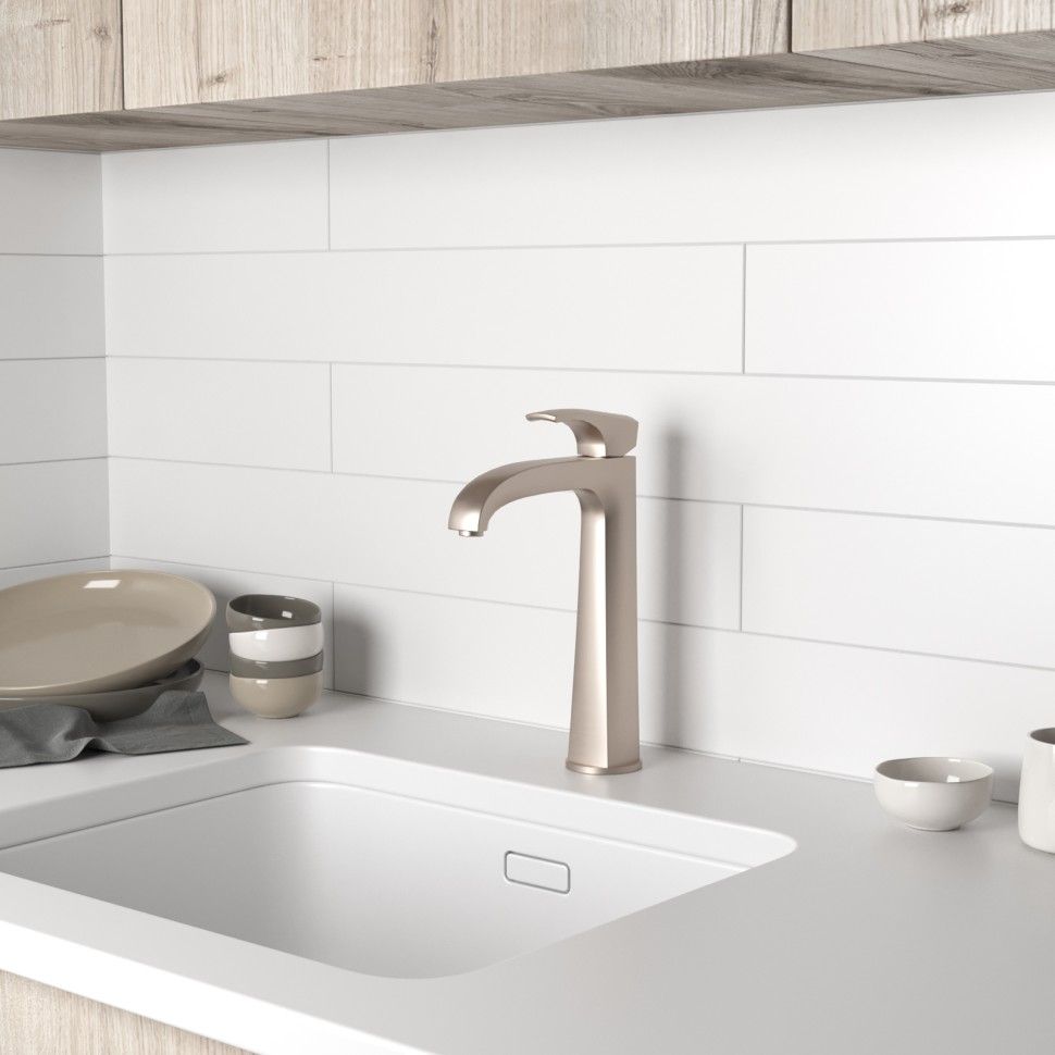 Paini Lady Смеситель для кухни, излив 15,6 см, цвет: никель брашированный PVD 89PW579KM