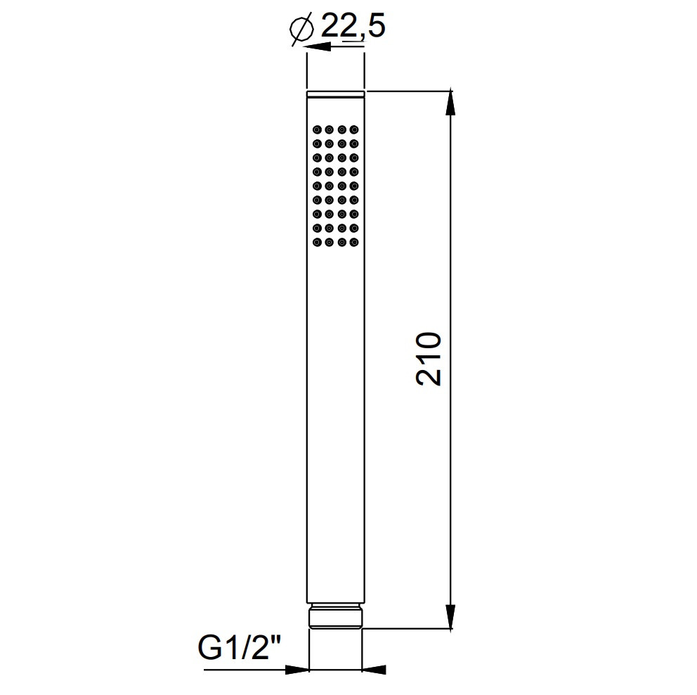 Paini Душевая лейка, 1 режим, латунь, цвет: черный брашированный PVD 53PZ155AS