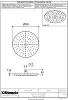 Ritmonio Верхний душ круглый d30 см, с 1 видом струи, цвет: ix brushed 75A013IX