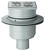 OMP Tea Wang Трап точечный 10,5 см, с перфорированной решеткой, вертикальный выпуск, цвет: хром 263.201.8