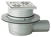 OMP Tea Wang Трап точечный 10,5 см, с перфорированной решеткой, горизонтальный выпуск, цвет: хром 265.201.8