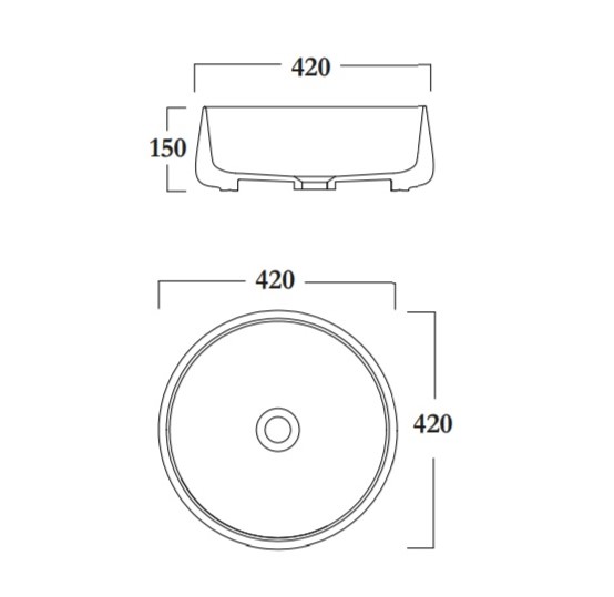 Olympia Wave Раковина чаша d42х15h см, без перелива и донного клапана, цвет: белый матовый WAV42TO40011