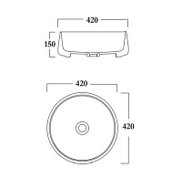 Olympia Wave Раковина чаша d42х15h см, без перелива и донного клапана, цвет: белый матовый WAV42TO40011