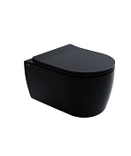 Olympia Tornado Унитаз подвесной 53х36 см безободковый, смыв торнадо, без крышки, цвет: черный мат. TOR1202V23
