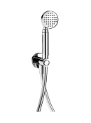 Alpi Le Grand Душевой гарнитур: душевая лейка 1 вид струи, держатель для душа, шланг, цвет: chrome KI 104 CR