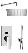 Alpi Una18 Душевой комплект встраиваемый - смеситель, ручной и верхний душ, держатель, цвет: chrome SWK 181863 CR