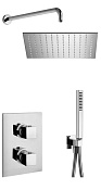 Alpi Una18 Душевой комплект встраиваемый - смеситель, ручной и верхний душ, держатель, цвет: chrome SWK 191163 CR