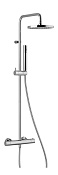Alpi Blue Душевая стойка: термостат, ручной и верхний душ 1 вид струи, шланг, цвет: chrome BU 85RM2151 CR