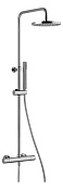 Alpi Blue Душевая стойка: термостат, шланг, руч. и верх. душ 1 вид струи, регулируемая, цвет: chrome CL 59RM7151 CR