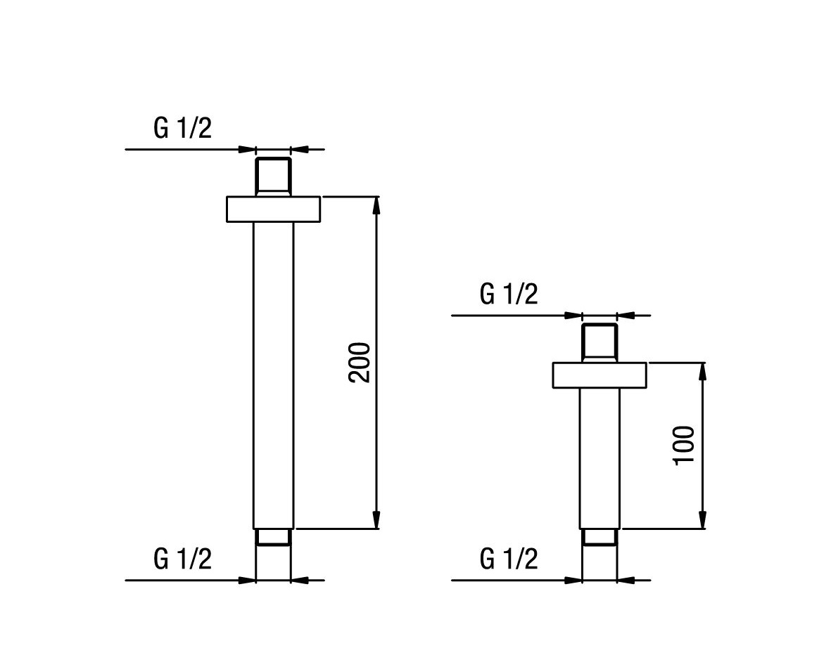 Alpi Nu Кронштейн для верхнего душа потолочный 20 см, цвет: chrome BD 029 CR