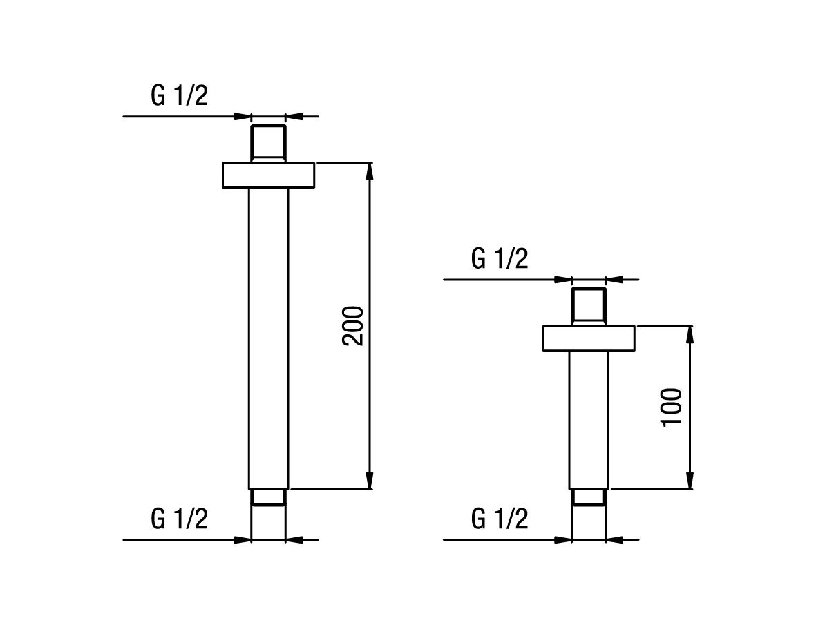 Alpi Nu Кронштейн для верхнего душа потолочный 10 см, цвет: chrome BD 040 CR
