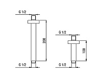 Alpi Nu Кронштейн для верхнего душа потолочный 10 см, цвет: chrome BD 040 CR