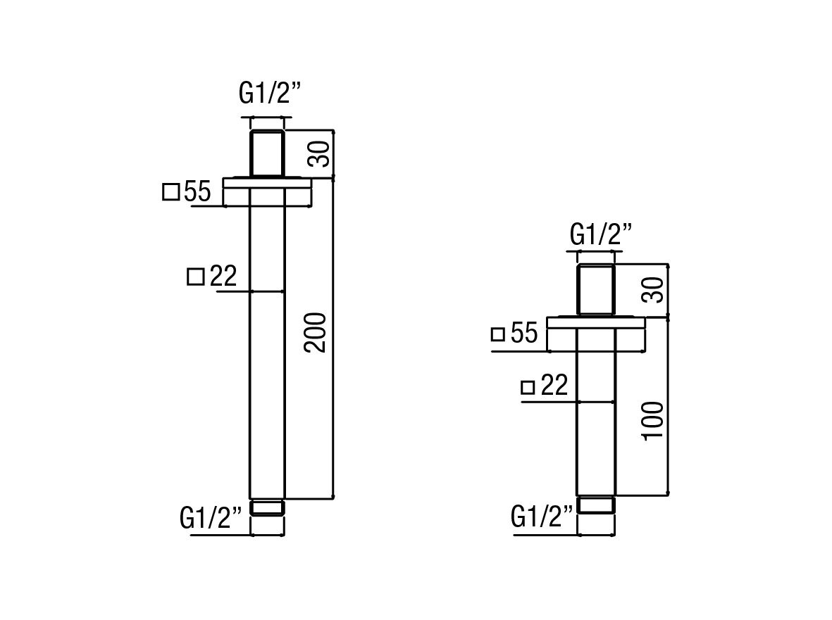 Alpi Soffioni Кронштейн для верхнего душа потолочный 20 см, цвет: chrome BD 048 CR