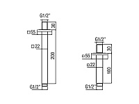 Alpi Soffioni Кронштейн для верхнего душа потолочный 20 см, цвет: chrome BD 048 CR