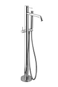 Alpi Blue Смеситель для ванны напольный с душевым набором - ручной душ, шланг, держ., цвет: chrome BU 95804 CR
