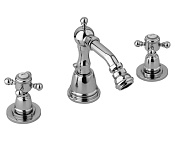 Alpi London Смеситель для биде на 3 отверстия, с донным клапаном, длина излива 12,4 см, цвет: chrome LO 41621 CR