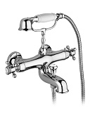 Alpi London Смеситель для душа накладной, с ручным душем и изливом, цвет: chrome LO 41100 CR