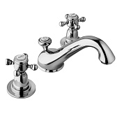 Alpi London Смеситель для раковины на 3 отв., с донным клапаном, длина излива 13,2 см, цвет: chrome LO 41191 CR