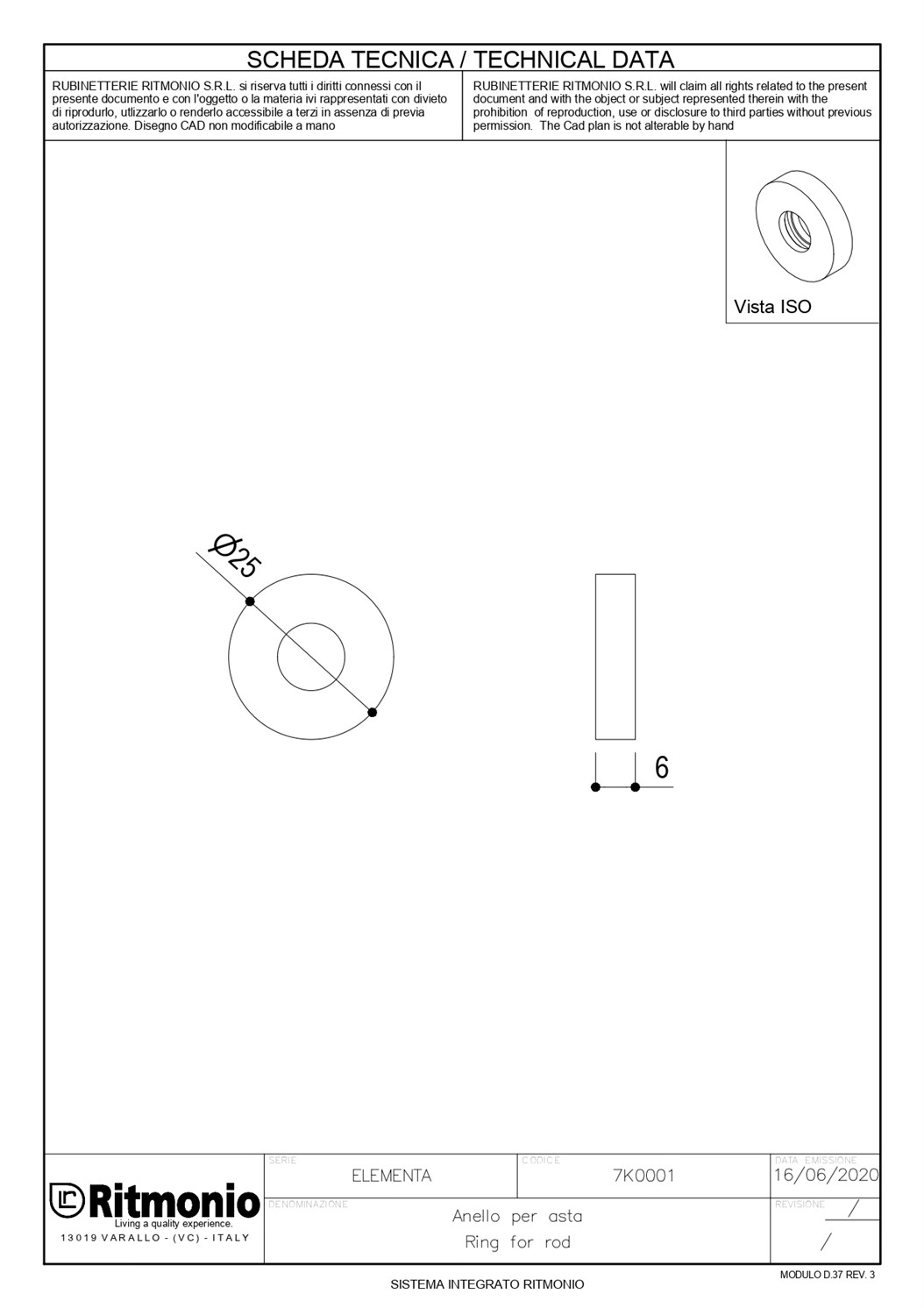 Ritmonio Elementa Отражатель для рейлинга, цвет: crl chrome 7K0001CRL