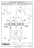Ritmonio Diametro35 S Смеситель для раковины на 3 отв., излив 16 см, цвет: blx brushed black chrome PR52AE202BLX