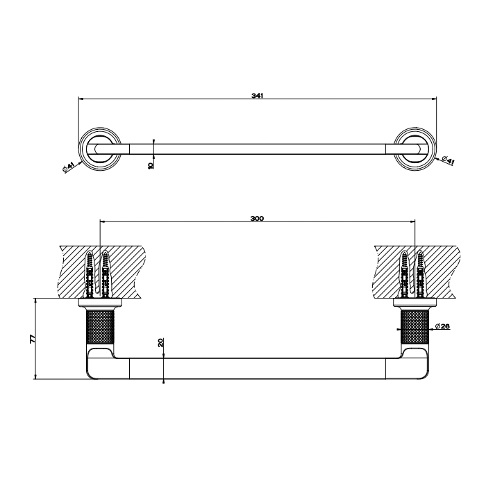 Gessi Inciso Полотенцедержатель 30 см, подвесной, цвет: copper PVD 58497#030