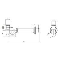 Gessi Technical Сифон для раковины латунный, цвет: matte black 01018#299