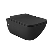 Gessi Origini Унитаз подвесной 54х35,8 см безободковый с крышкой микролифт, цвет: matt black 39118#532