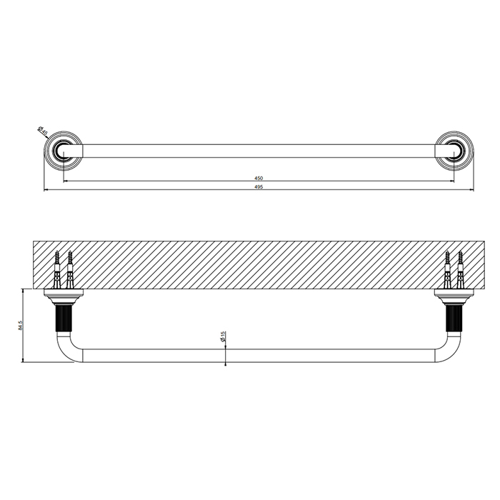 Gessi Venti20 Полотенцедержатель 45 см, подвесной, цвет: aged bronze 65500#187