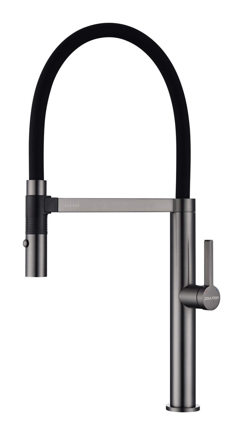 Paulmark Leader Смеситель для кухни с гибким изливом, цвет: вороненая сталь Le214101-GM