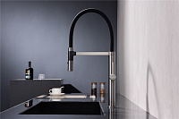 Paulmark Leader Смеситель для кухни с гибким изливом, цвет: вороненая сталь Le214101-GM