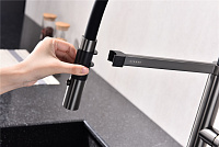 Paulmark Leader Смеситель для кухни с гибким изливом, цвет: вороненая сталь Le214101-GM