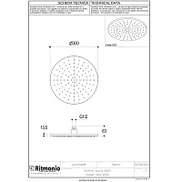 Ritmonio Верхний душ круглый d30 см, с 1 видом струи, цвет: crl chrome 75A013CRL