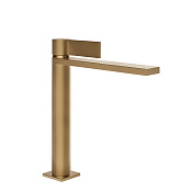 Gessi Inverso Rigato Смеситель для раковины, без д/к, излив 19,9 см, цвет: warm bronze brushed PVD 73506#726