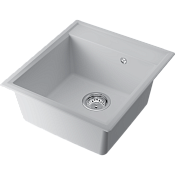 Omoikiri Daisen 46-WH Кухонная мойка из Artgranit 46x51 см, цвет: белый 4997521