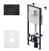 Am.Pm ProC Инсталляция для подвесного унитаза с кнопкой смыва и шумоизоляцией, цвет: черный матовый I012707.0238