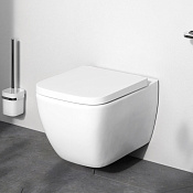 Am.Pm Gem Унитаз подвесной 36х50 см, безободковый с крышкой микролифт, цвет: белый глянцевый C901701SC