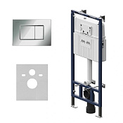 Am.Pm MasterFit Инсталляция для унитаза, глуб. 20 см, клавиша, креплений, шумоиз., цвет: хром глянец I012710.0251