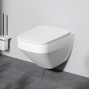 Am.Pm Inspire V2.0 Унитаз подвесной 39х55 см, безободковый с крышкой микролифт, цвет: белый матовый C50A1700MWSC